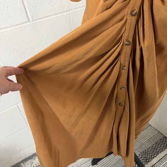 Curvy Girl by Ashley Stewart Maxi Shirt Dress Ruched Relaxed Office Eclectic 2X - Picture 6 of 14